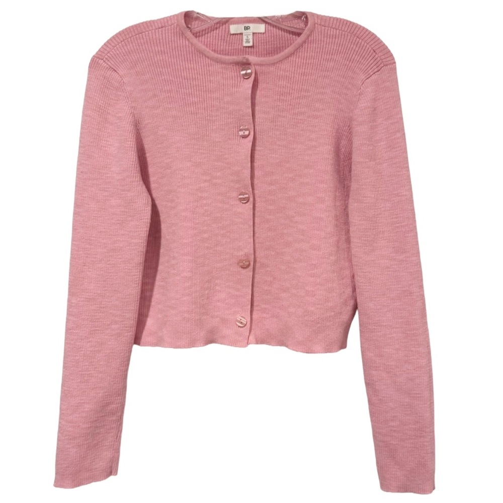 BP Nordstrom Ribbed Button Front Long Sleeve Cardigan - Picture 6 of 6